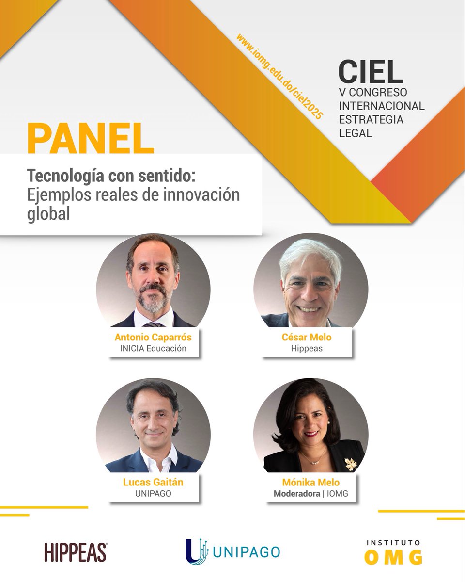 Acompáñanos en #CIEL2025, donde contaremos con el panel “Tecnología con sentido: Ejemplos reales de innovación global” 

¡Regístrate ya! 💻 iomg.edu.do/ciel2025

#CIEL #InstitutoOMG #IOMG #EstrategiaLegal