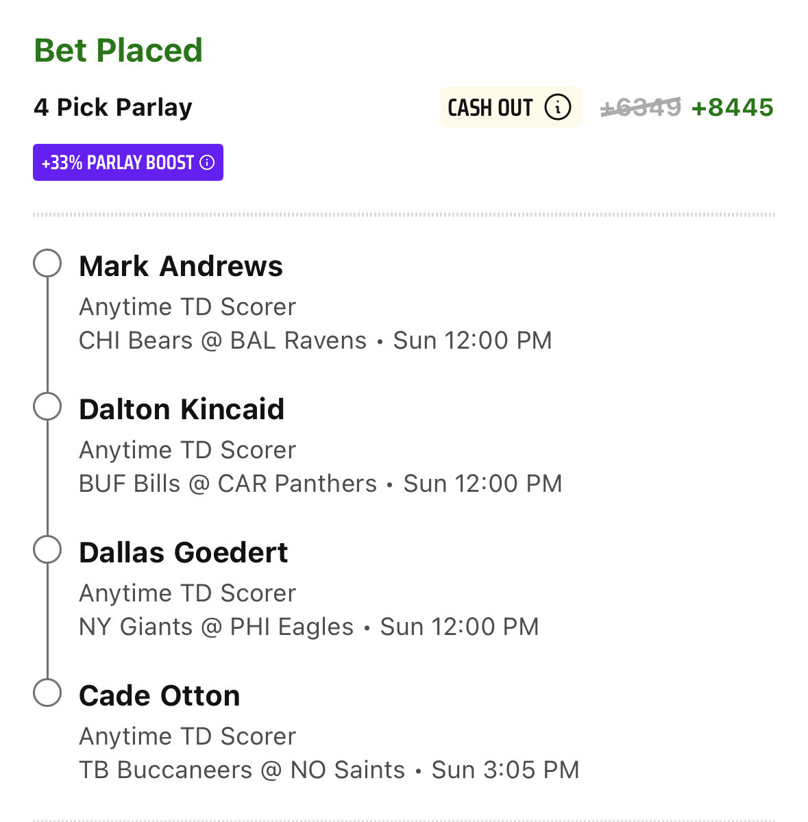 National Tight Ends Day +8445 <a href="/DKSportsbook/">DraftKings Sportsbook</a> TD Parlay (33% Boost)

#DKPartner