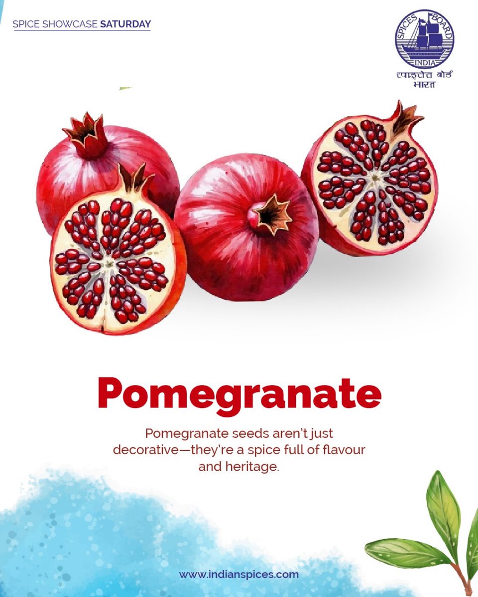 Spices_Board's tweet image. Dried and ground Anardana is a versatile spice used in Indian, Persian, and Middle Eastern cuisines for its fruity tang and aroma.
#SpiceShowcaseSaturday #PomegranateSeedSpice #CulinaryHeritage #AnardanaFlavour #SpicesBoard