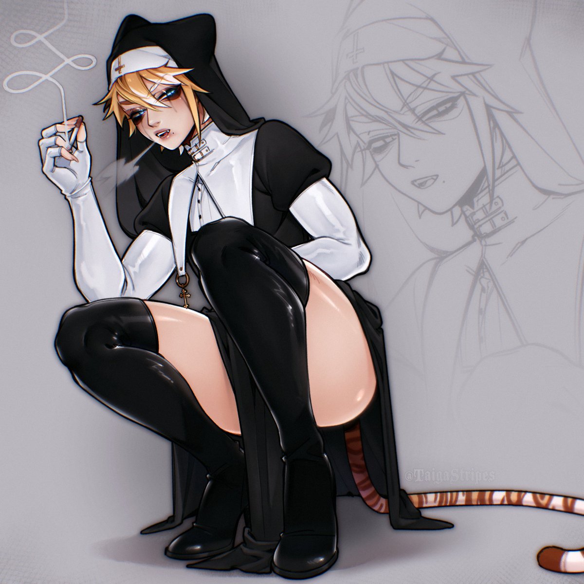 "Confessions? Alright, get on your knees..."

Anyone ordered a nun for Halloween?
|| #Taigallery || 🐯⛪️