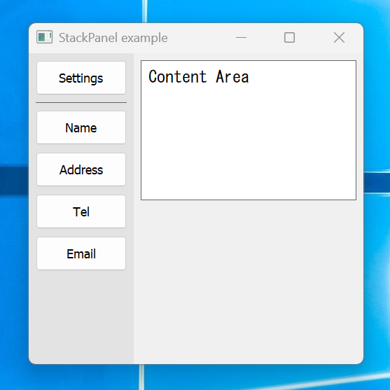 Rayerd's tweet image. DFLのStackPanelできた。#dlang