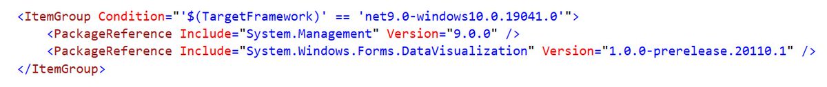 peymanr34's tweet image. I'm pretty sure there was an easier way to do this. Completely forgotten where I've seen it.
I want something like '.NET 8 or higher' or 'not .NET Framework`. #dotnet
