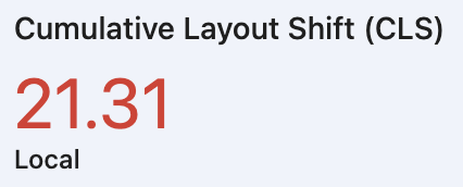 csswizardry's tweet image. The biggest CLS score I’ve ever seen on a real site. This wasn’t a purpose-built demo or a bug or a weird edge case. This is a perfectly ‘normal’ CLS event(s). Ouch!