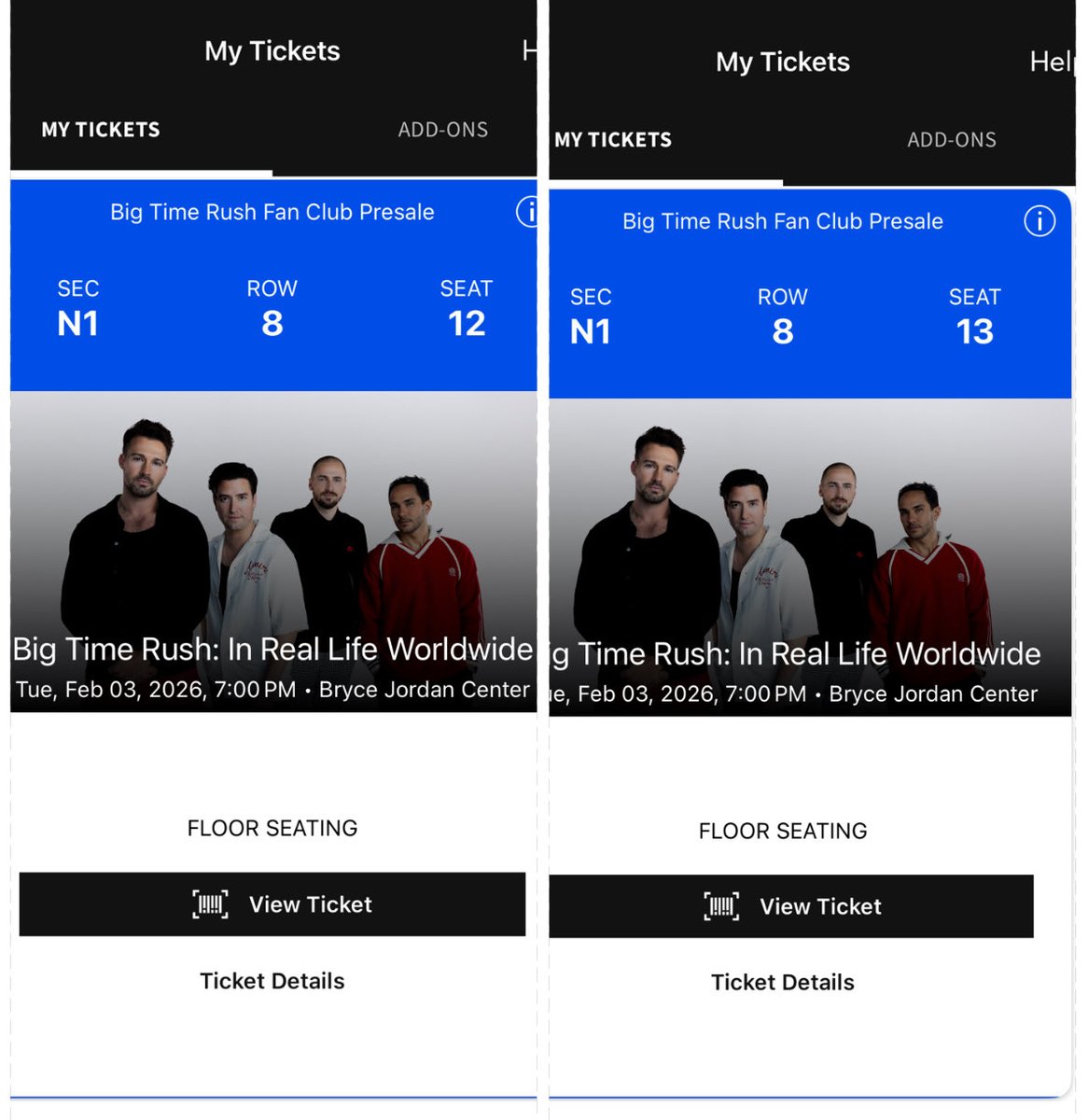 Hayley_Ann25's tweet image. Selling two tickets to Big Time Rush at university park, PA February 3rd!! $200 each! Dm me if interested!!!