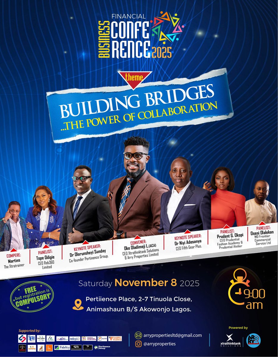oladimeji_okee's tweet image. Have you registered for the forthcoming BFC. It would be a very worthwhile time. 

It’s a gathering of business owners, professionals, entrepreneurs. 

Register 👇 
forms.gle/c8Gv8EcY5RSwwK…

#Growth 
#colaboracion 
#BFC 2025