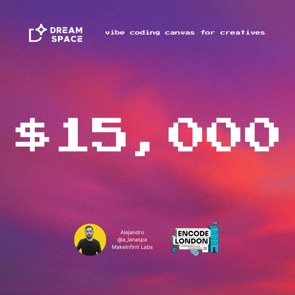 $15K on the line 💘

day 1 at the <a href="/encodeclub/">Encode Club</a> hackathon in London 💫
nothing hits like watching people build together irl 💘  dreamers shipping apps and proving anyone with an idea can build. no code needed.

catch <a href="/a_lanaspa/">Alejandro Lanaspa</a>, Dreamspace’s principal software engineer, on stage