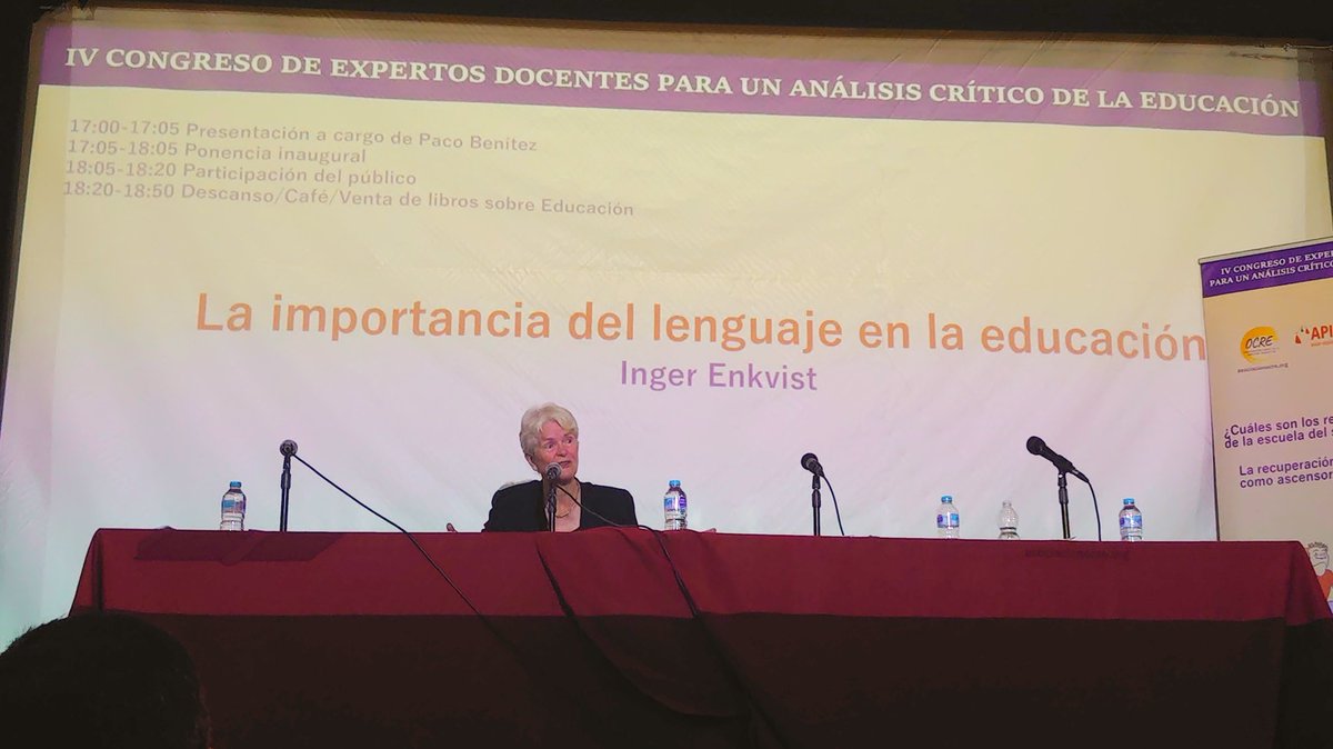 Inger Enkvist en el IV Congreso <a href="/AsociacionOcre/">Asociación OCRE</a>