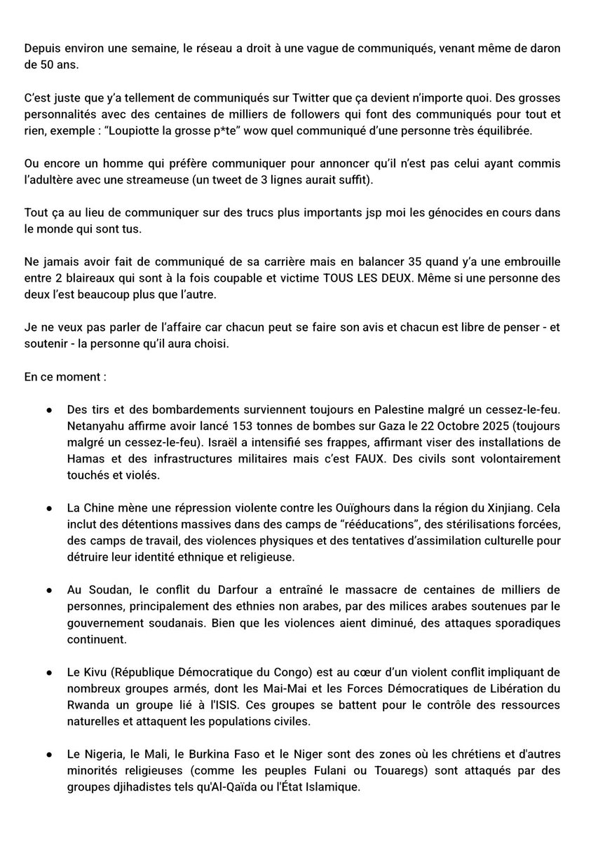 rxyanvener's tweet image. Communiqué 🕊️