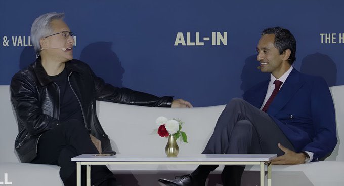 FutureStacked's tweet image. The CEO of Nvidia, Jensen Huang, just made the boldest prediction of his career:  

"AI will create more millionaires in 5 years than the internet did in 20."  

He also revealed exactly HOW this will happen.  

Here’s his framework to capitalize before it’s too late: