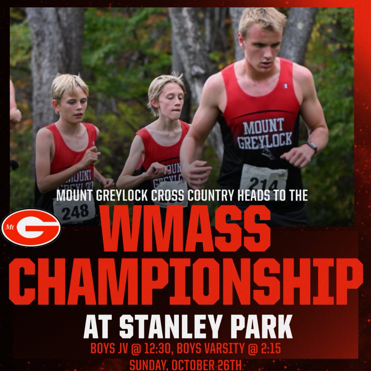 Cross Country is heading to Stanley Park on Sunday for the WMASS CHAMPIONSHIP!!!!  Let's Go Mounties!!