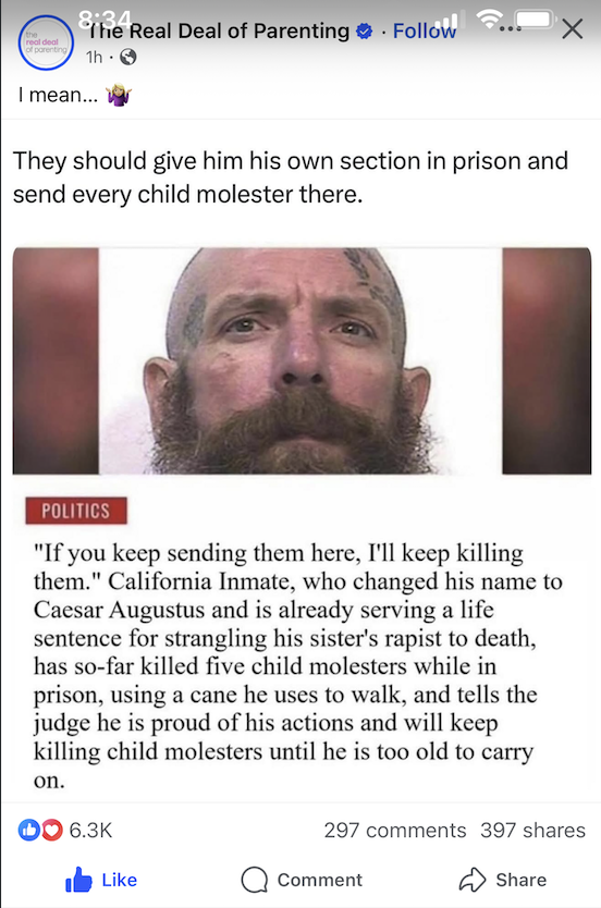 JarrettPorst's tweet photo. This is what a hero looks like!!!  

#CaesarAugustus 
#PedophilesGetHell https://t.co/HrObYUv2XP
