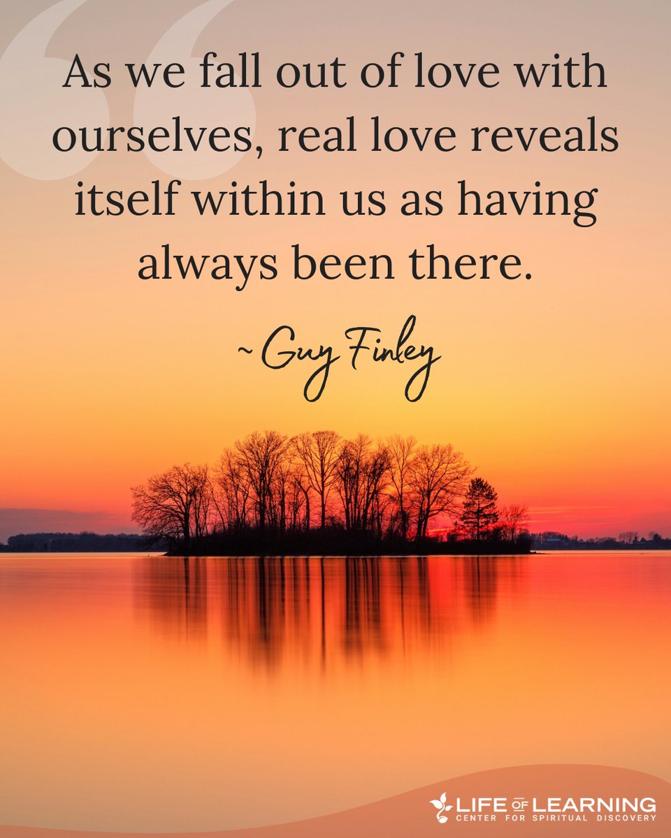 guy_finley's tweet image. As we fall out of love with ourselves, real love reveals itself within us as having always been there. ~ Guy Finley #reallove #lettinggo #guyfinley