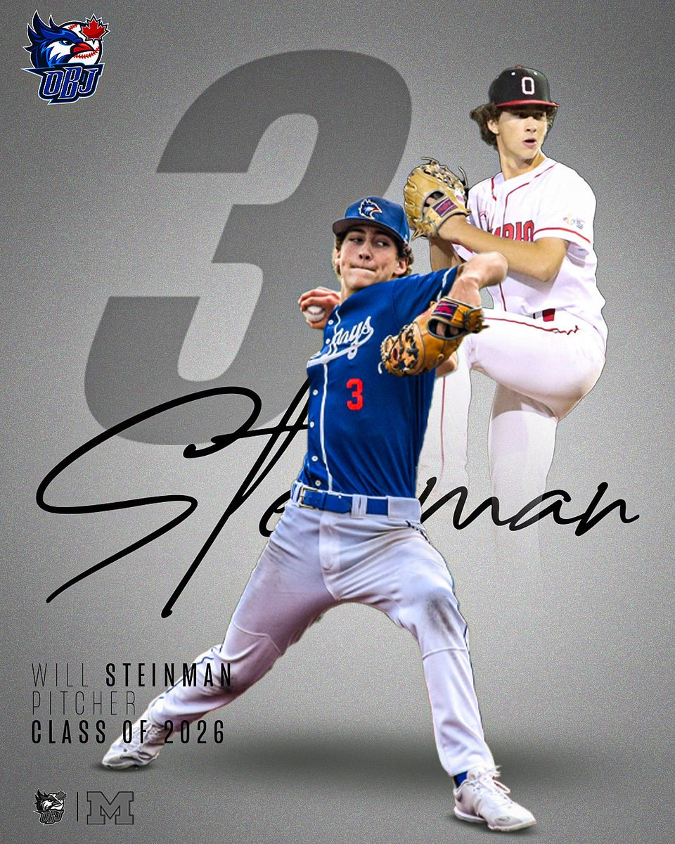 OntarioBlueJays's tweet photo. Congratulations to Ontario Blue Jays RHP Will Steinman on his commitment to the University of Michigan! 

#OBJFam https://t.co/38eCODdBd7
