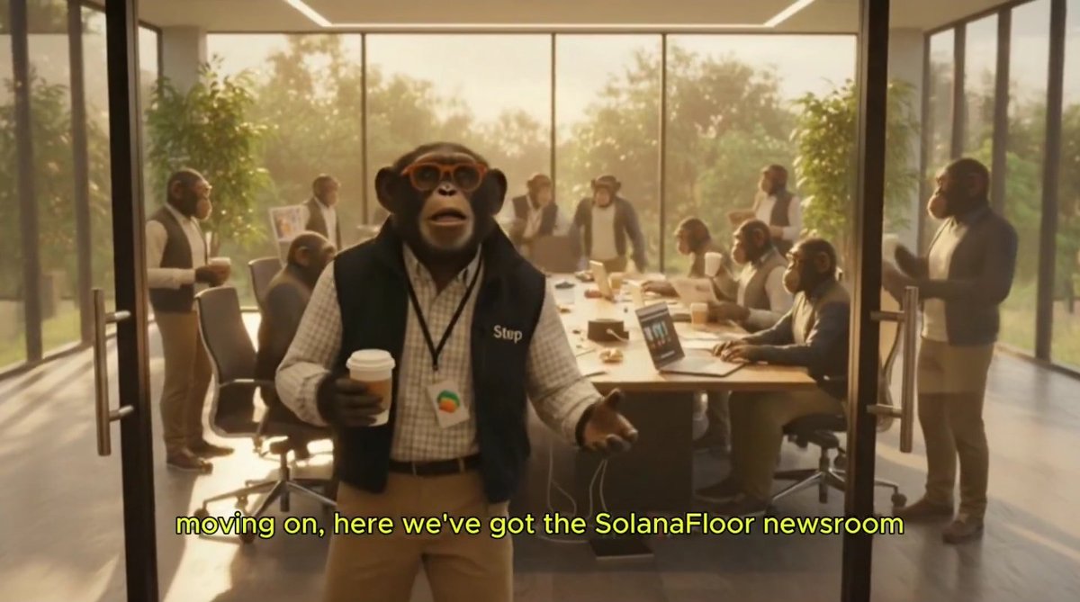 Solana Floorのニュースルームにいるエイプ