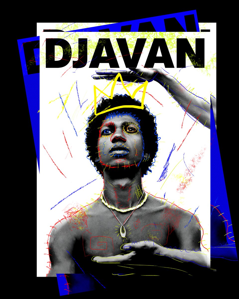 theandson's tweet image. Tenho explorado a criação de cartazes como forma de estudar direção de arte e aprimorar meu uso dos softwares. O primeiro experimento foi com uma foto do Djavan (1980), misturando cores vibrantes e traços livres inspirados em Basquiat 
#design #DesignInspiration #djavan
