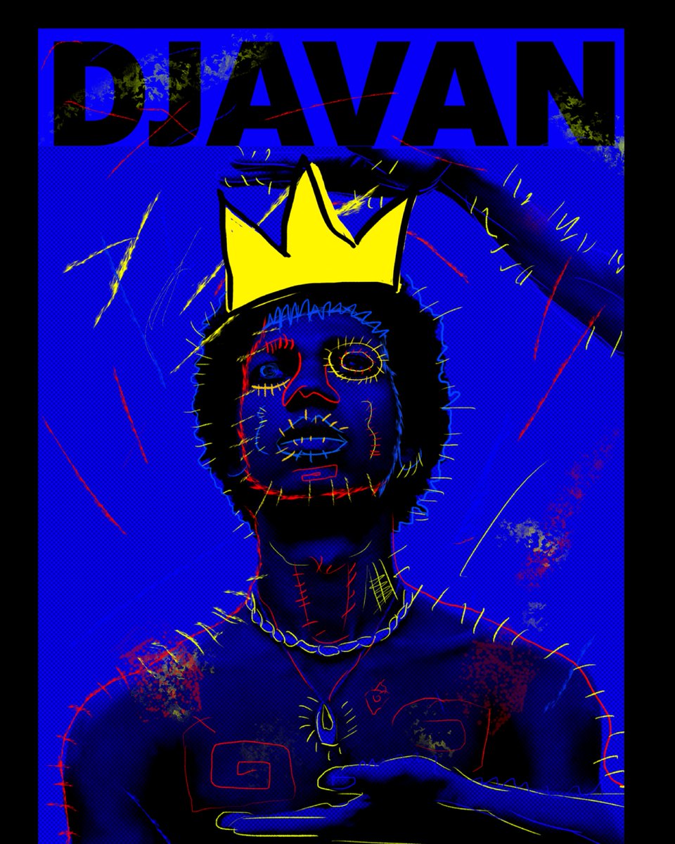 theandson's tweet image. Tenho explorado a criação de cartazes como forma de estudar direção de arte e aprimorar meu uso dos softwares. O primeiro experimento foi com uma foto do Djavan (1980), misturando cores vibrantes e traços livres inspirados em Basquiat 
#design #DesignInspiration #djavan