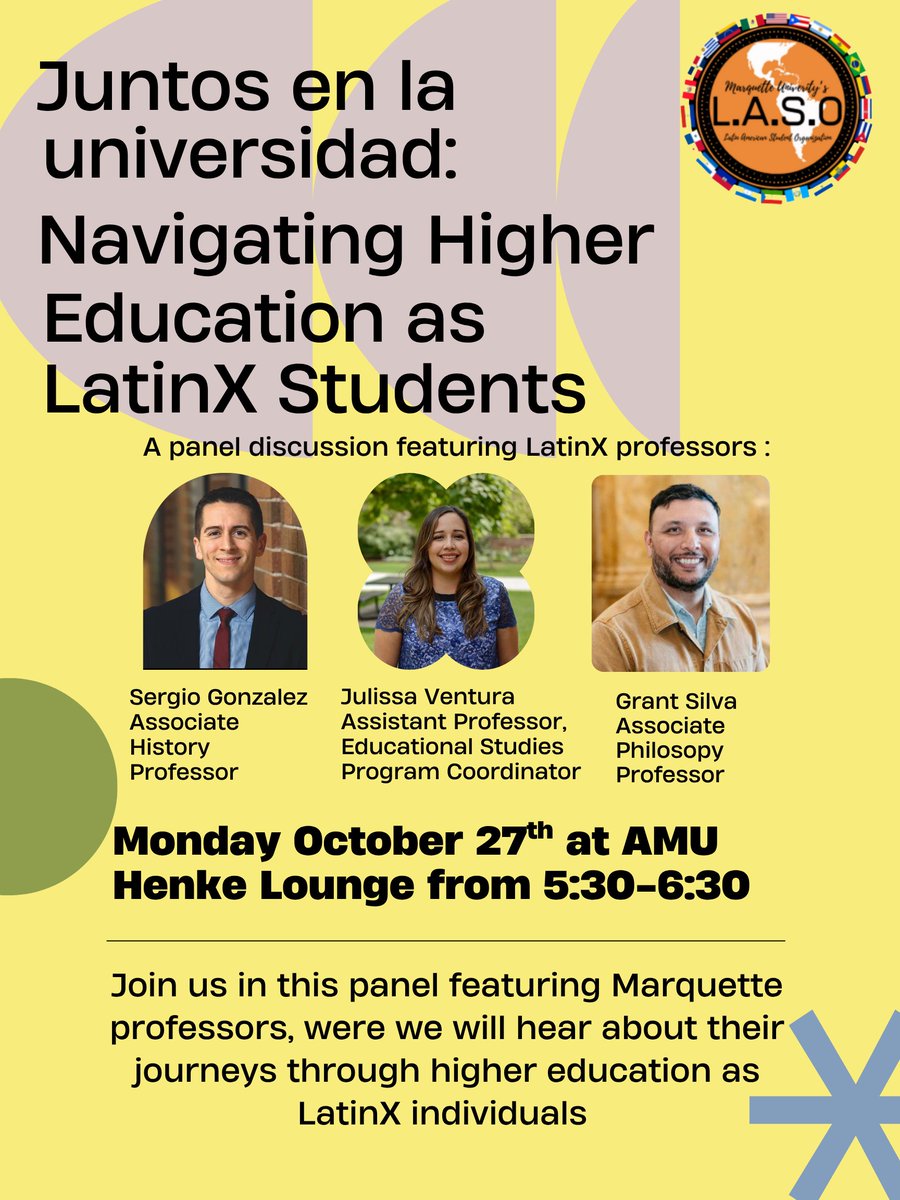 Please join us for this panel on Monday, October 27th, featuring Dr. Julissa Ventura, Assistant Professor of Educational Policy and Leadership and Educational Studies Program Coordinator.