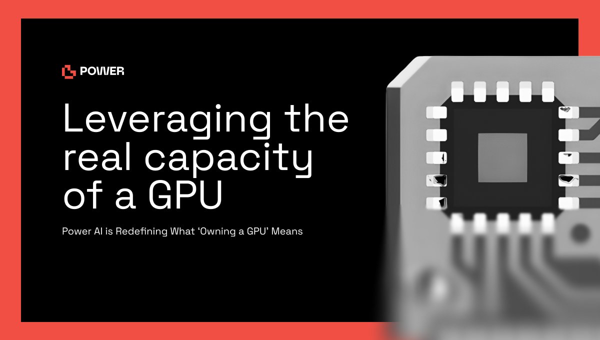 PowerAiGlobal's tweet image. Redefining What ‘Owning a GPU’ Means”

Most people think of a GPU as a tool for gaming, design, or machine learning.

You buy one, you use it for specific tasks, and when you’re not, it just sits there, idle.
But that’s starting to change.

With Power AI, a GPU is no longer just…