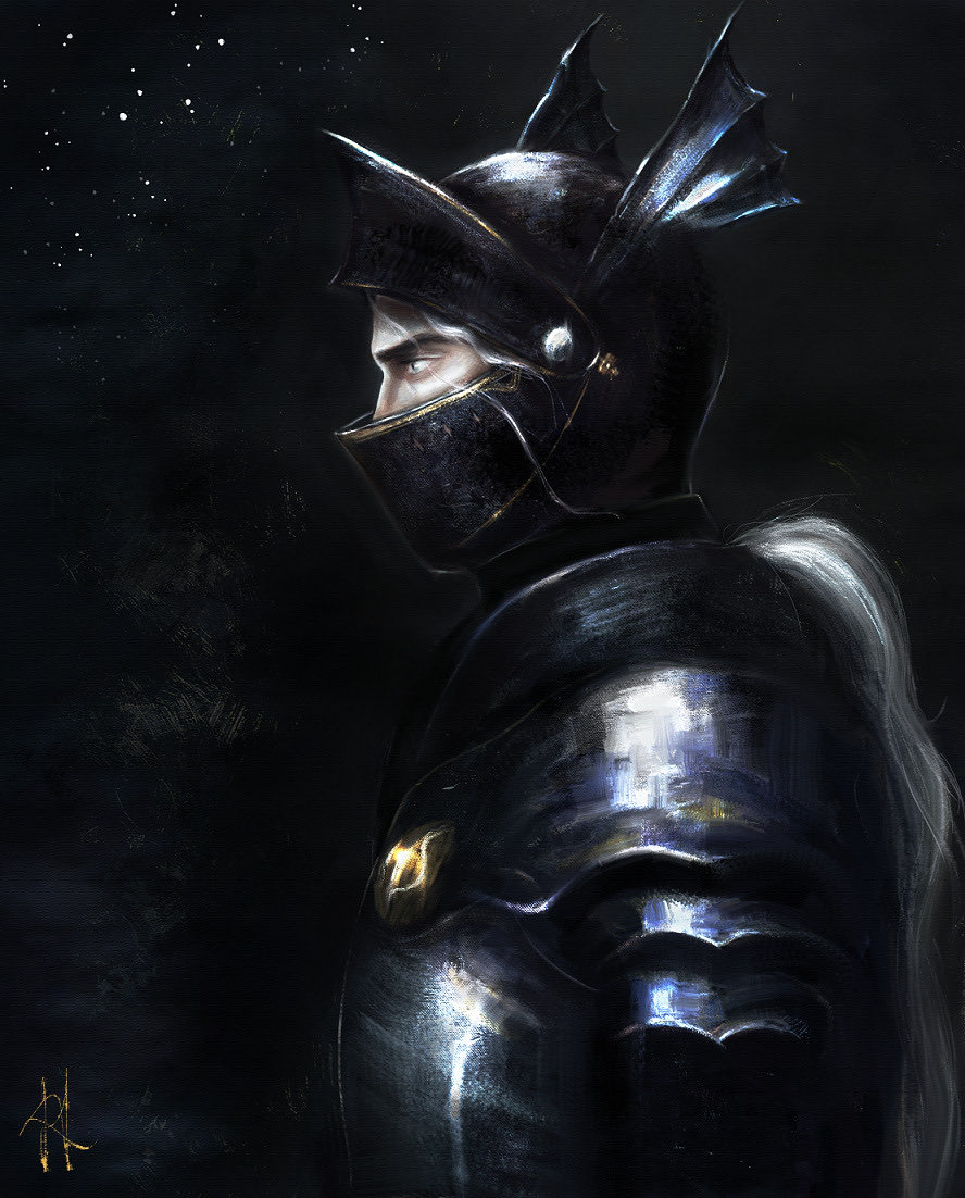 ThinkerRhaelya's tweet photo. The crown prince wore the armor he would die in: gleaming black plate with the three-headed dragon of his Housewrought in rubies on the breast.

Prince Rhaegar Targaryen urged his horse past his own wife, the Dornish princess Elia Martell, to lay the queen of beauty's laurel in Lyanna's lap.