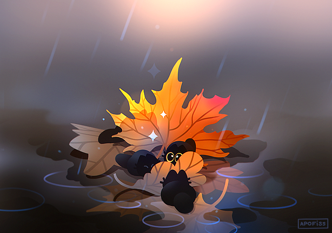 「Raindrops... wallpaper, link in bio!」|apofissのイラスト