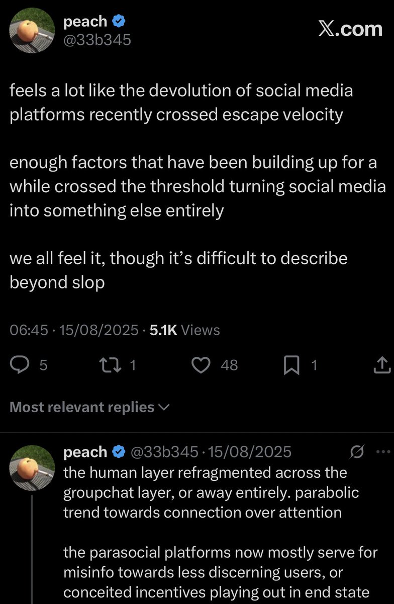 33b345's tweet image. human connection is the layer-0 of the internet

alive internet theory

[ ]