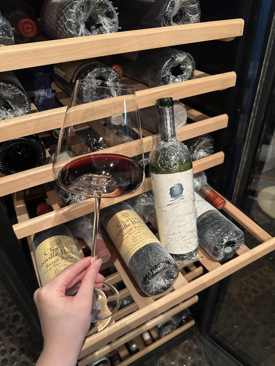 夜は少し酔っていて、ワインキャビネットのすべてのボトルには小さな物語が隠されています🍷✨今夜は、私のワインの世界を皆さんと共有したいだけです