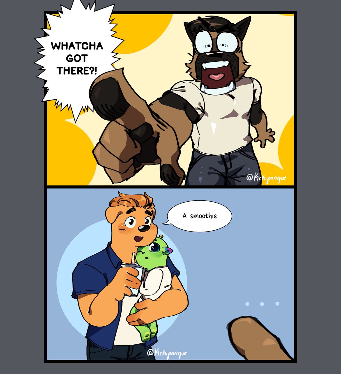 kekipanque's tweet photo. Day 6 of the #LabradorWeek2025
"Life Stages / With your OC", I did choose to draw lab interacting with my oc.
Honestly, How are Lab and company so normal about RAISING AN ALIEN?! https://t.co/TlvS1yKyi5