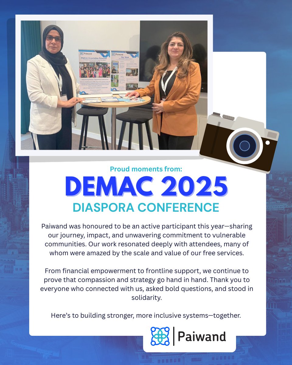 Proud moments from the DEMAC 2025 Diaspora Conference!

Here’s to building stronger, more inclusive systems—together. 

#DiasporaPower #PaiwandImpact #CommunityCare #Afghanistan #RefugeeSupport #SolidarityInAction