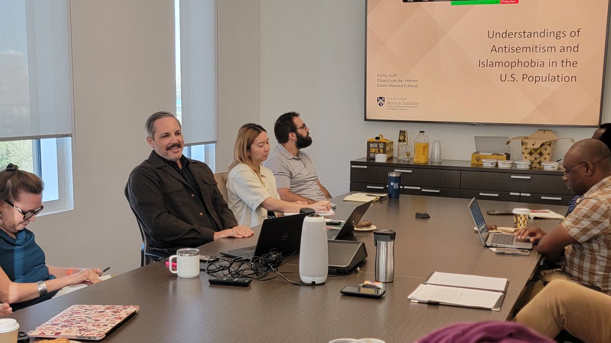 At this week’s BI-RPLC Scholars Mtg, <a href="/kerbygoff/">kerby goff</a>  shared data on how Americans define antisemitism &amp; Islamophobia. Findings show more consensus on Islamophobia and deep divides on speech around what constitutes antisemitism.
#ReligionAndPublicLife #BoniukInstitute