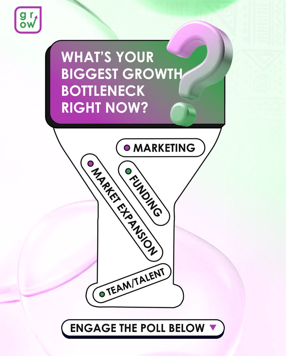algrowithm's tweet image. Growth isn’t one-size-fits-all. 
Every startup hits a wall somewhere.
So tell us…
Which one is blocking your next level right now?
Marketing?
Funding?
Expansion?
Team?
Whatever your bottleneck, there’s always a system for it. Let’s fix it✅ 
Book a session via the link in Bio!