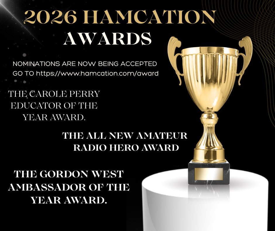 Hamcation's tweet image. Only one week left to get your nominations in!  Nominations due by November 1, 2025. Don’t miss this opportunity to recognize a deserving individual in amateur radio.