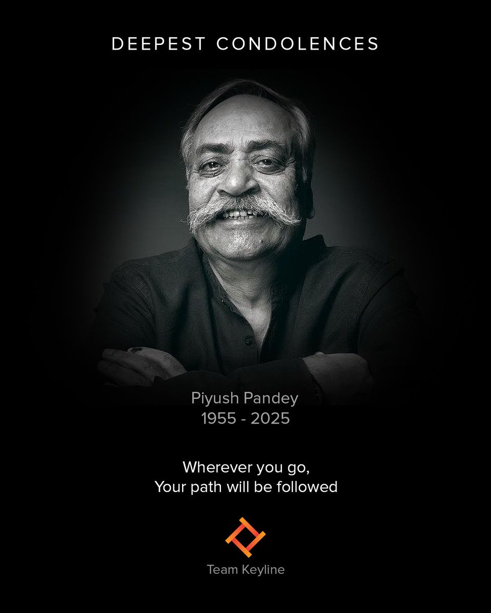 KeylineDigiTech's tweet image. The man who taught us the power of storytelling.
Thank you for inspiring a generation of dreamers.
#KeylineDigitech #PiyushPandey #RestInPeace #CreativeLegend #AdvertisingPioneer #Condolences #LegendLivesOn #AdIcon #CreativeSoul #Respect #TributePost #TeamKeyline