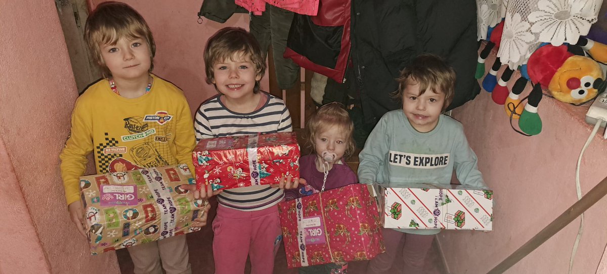 Maria from Romania is 7. She and her three sisters share what clothes and shoes they have between them. When they received their Christmas Shoeboxes their eyes sparkled to see so many new and beautiful things!

Please get involved. Get the details at teamhope.ie