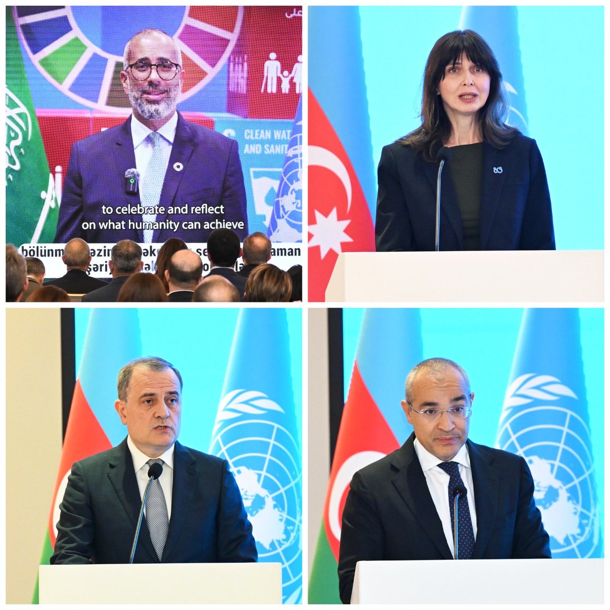 MikayilJabbarov's tweet image. Birləşmiş Millətlər Təşkilatının (BMT) (@UN) yaradılmasının 80-ci ildönümünə həsr edilmiş tədbirdə #Azərbaycan - #BMT əlaqələrinin dinamik xarakterini və qarşılıqlı etimada əsaslandığını məmnunluqla vurğuladıq.
Bu tərəfdaşlıq davamlı irəliləyiş üçün yeni imkanlar və ölkəmizin