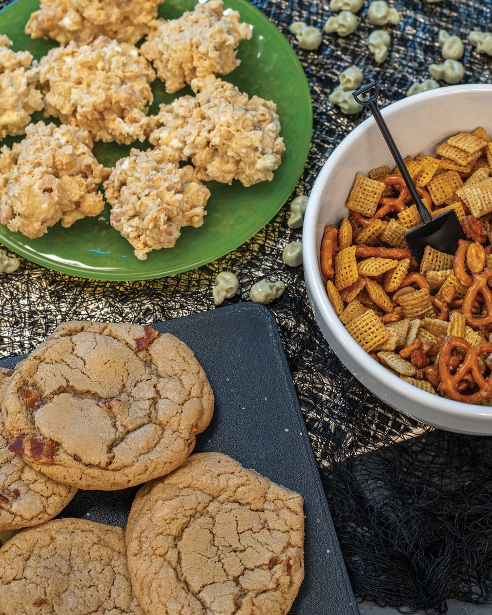 Elevate any Halloween party snack table with these satisfying treats featuring a sweet and salty combination. Recipes: goiec.org/3vci1Bu.