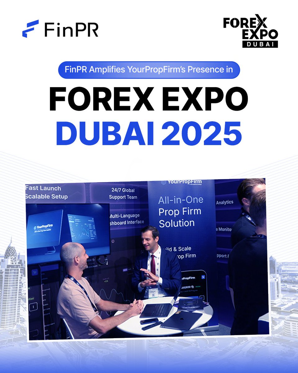 FinPRcom's tweet image. Big stages create visibility. Smart storytelling creates impact. ✨

Proud to support @yourpropfirm at #ForexExpoDubai, amplifying their presence through media exposure, storytelling, and strategy.
We turn visibility into real growth. 💡

#FINPR #YourPropFirm #FintechPR
