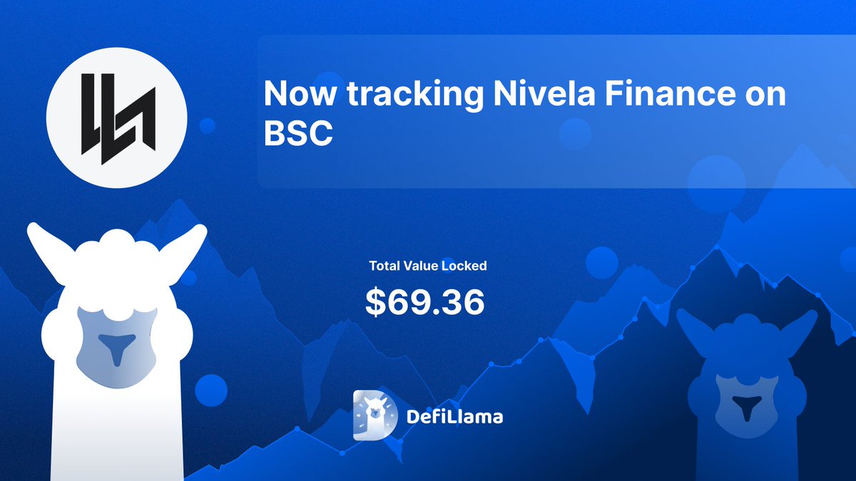 DefiLlama 宣布开始追踪 Nivela Finance，TVL 为 $69.36