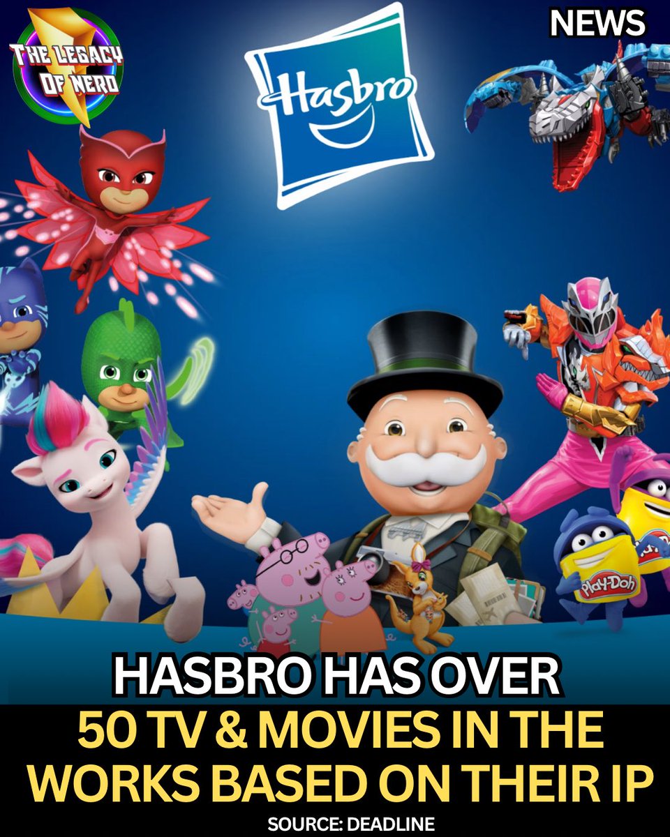 thelegacyofnerd's tweet image. Hasbro reveals they currently have over 50 TV Shows & Movies based on IP they own 
A live action Power Rangers Series & live action My Little Pony Movie has been confirmed