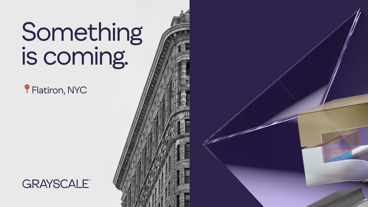 Grayscale's tweet image. $GDLC's bell-ringing might be done, but we're just getting started. Something big is landing in NYC..... stay tuned. 
$GDLC #Bitcoin #Ethereum $SOL $XRP $ADA