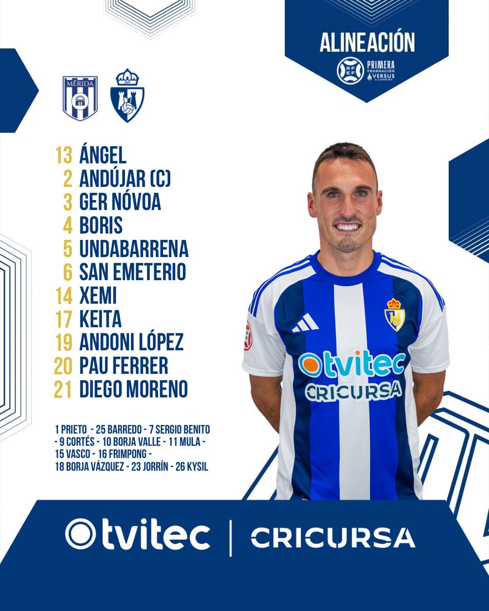 ¡Esta es la alineación de la Deportiva para el partido de hoy!
#Adelanteyarriba
#SomosDeportiva