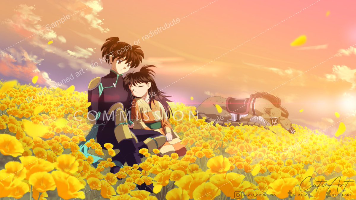 Another commission for lycheeblackt3a on DeviantArt! I love the bond between Kohaku and Rin so much, so working on this was really special 💕#Inuyasha