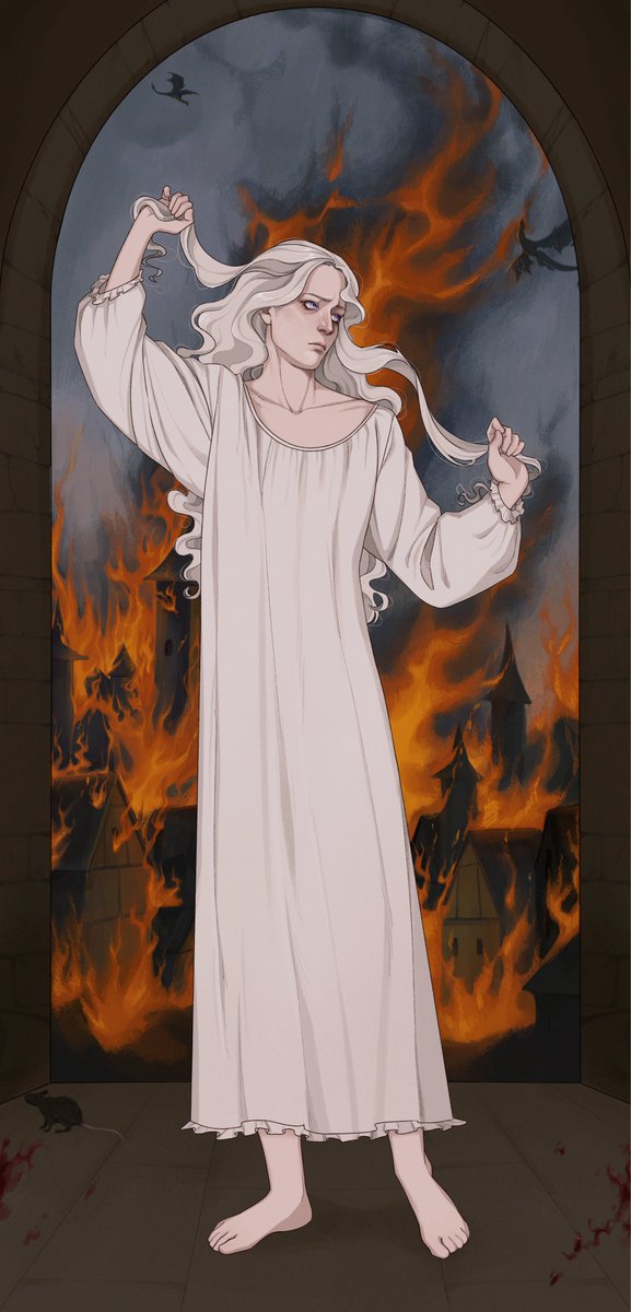 “I have done with riddles, for now the word within me leaps forth unveiled in the face of day.”

helaena targaryen » cassandra of troy

day six — parallels | #HelaenaWeek2025

a commission from <a href="/HelaemondLatino/">Helaemond en Español💎🕷️</a> 
art by <a href="/aa_atlas_ss/">✮atlas ¡comms closed!</a> ✨