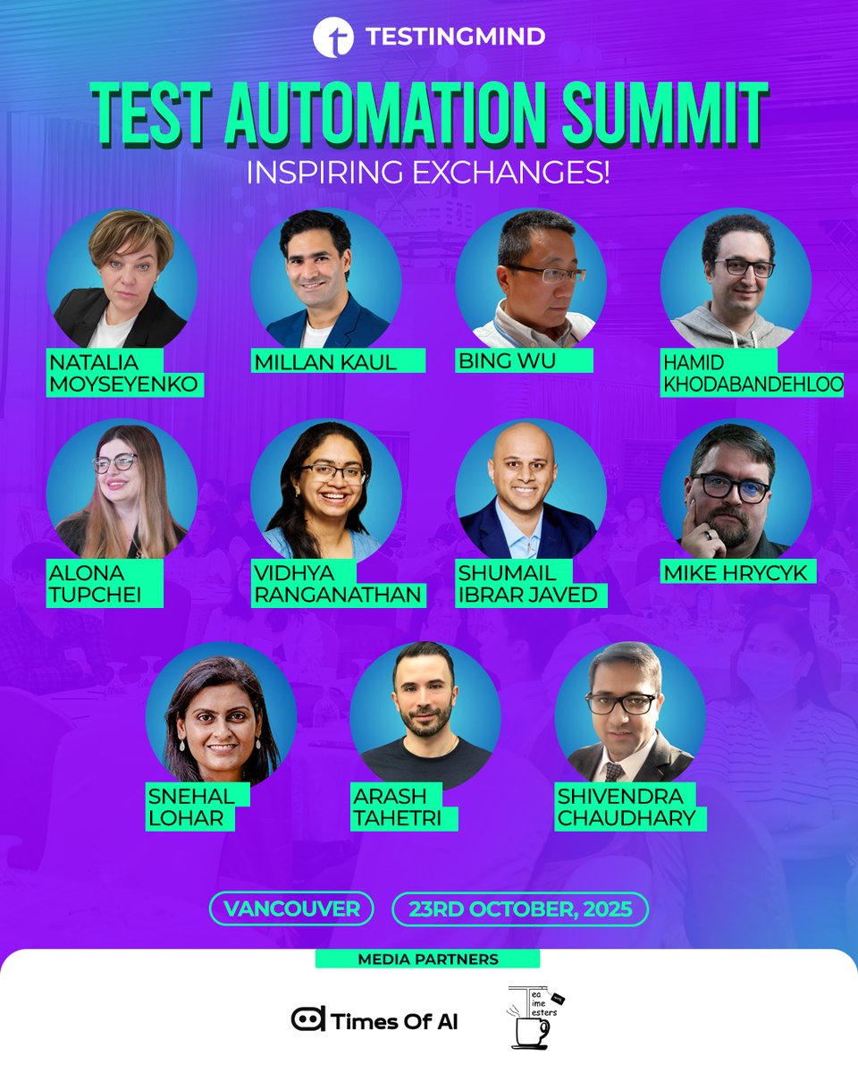 testingmindcon's tweet image. 🌟 What an Incredible Day in Vancouver! Thank You for Making the Test Automation Summit a Huge Success! 🌟

We’re truly grateful to everyone who joined us at the Test Automation Summit – Vancouver — an inspiring day filled with innovation, collaboration, and cutting-edge…