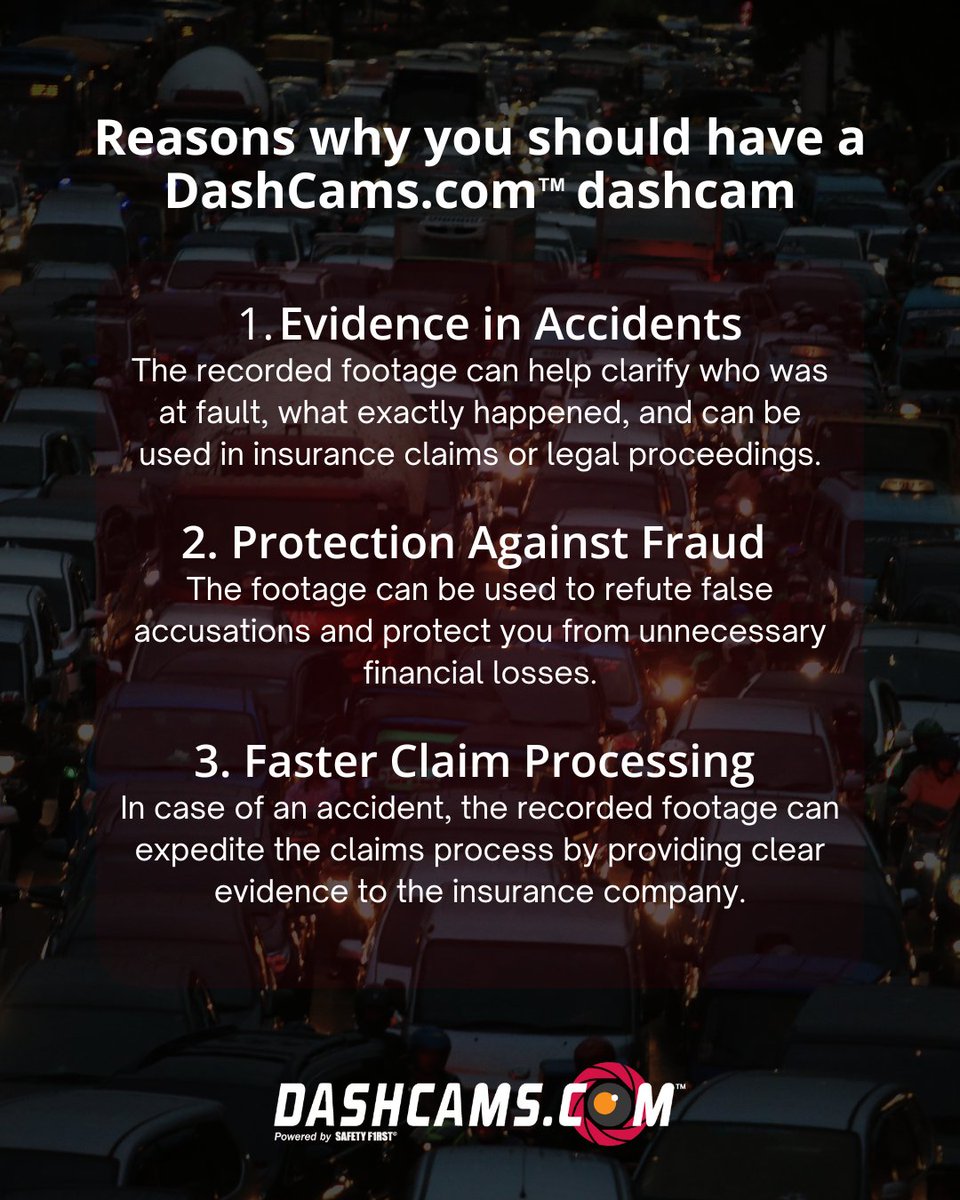 DashcamsProtect's tweet photo. Three reasons why you should get a https://t.co/lgbApVGVEH dashcam!

#dashcam #dashcamera #caughtondashcam #driving https://t.co/zqqfdiVbcM