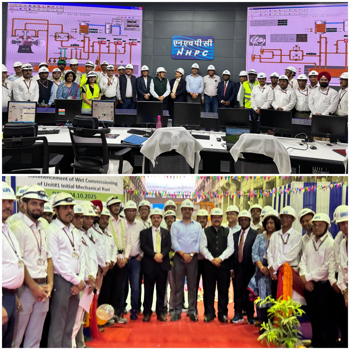 nhpcltd's tweet image. In a landmark moment for India’s Hydropower landscape, Wet Commissioning of Unit–I (250 MW) of #NHPC’s 2000 MW Subansiri Lower Hydroelectric Project (HEP) commenced on 24.10.2025 with successful Mechanical run of machine , marking the beginning of commissioning of the first unit…