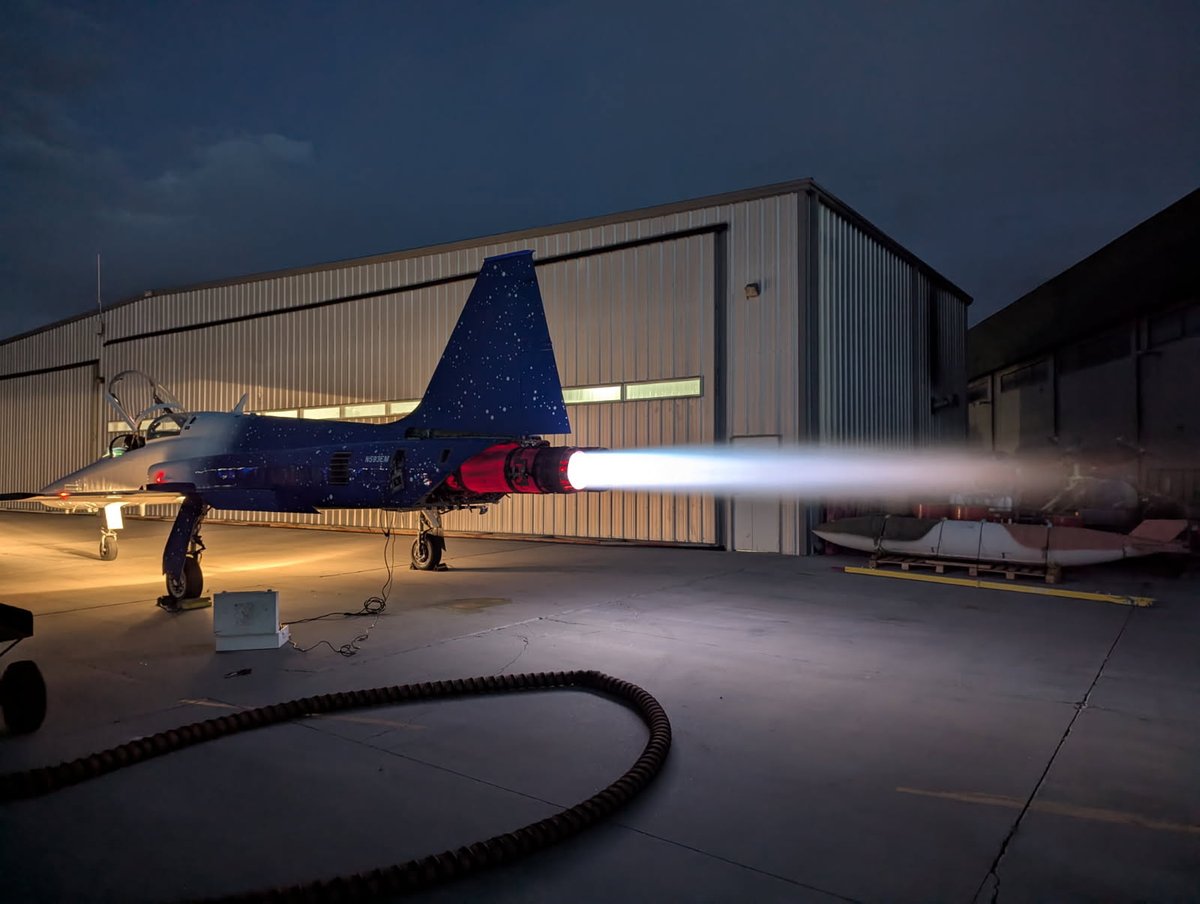 rookisaacman's tweet image. Working on a fun project with @America250 to honor America’s heroes 🇺🇸
Thought the night afterburner test pic was cool to share--not quite rocket energy, but looks good.