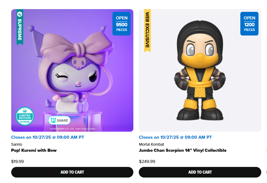 pop_holmes's tweet image. Limited Edition Kuromi and Jumbo Chan Scorpion are available now
.
popholmes.tech/l/fslimited
.
#funkoshop #funko #scorpion #kuromi #popholmes