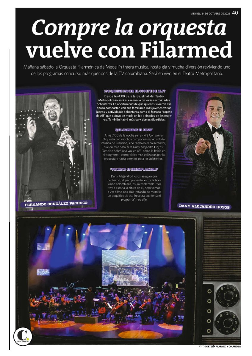 Mañana llega el show más ochentero del año, Compre la Orquesta Filamónica de Medellín.

Compra aquí tus entradas y obtén un 25% de descuento utilizando el código YOAMOLOSOCHENTA
latiquetera.com/site/filarmed/…