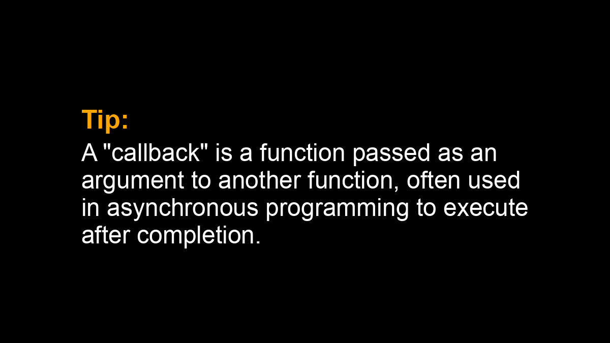 SuperFastPython's tweet image. Tip: A "callback" is a function passed as an argument to another function, often used in asynchronous programming to execute after completion.
#Python #Concurrency