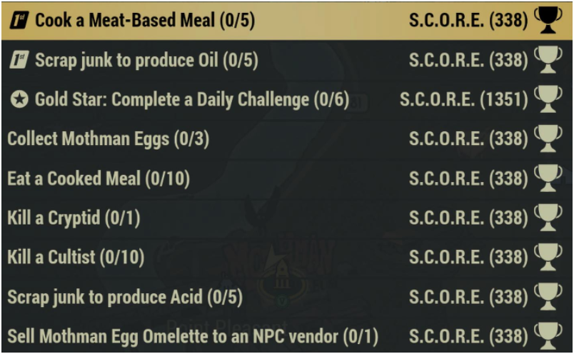 SpudGR's tweet image. #𝗙𝗮𝗹𝗹𝗼𝘂𝘁𝟳𝟲 #𝗙𝗮𝗹𝗹𝗼𝘂𝘁𝟳𝟲𝗰𝗮𝗺𝗽
Ｄａｉｌｙ  Ｃｈａｌｌｅｎｇｅｓ